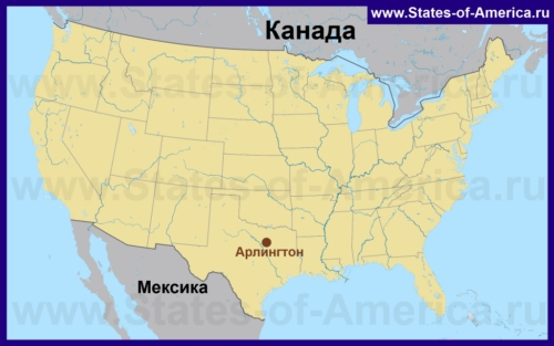 Арлингтон (Техас) на карте США
