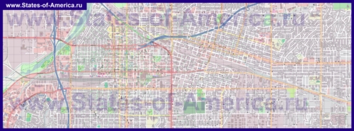 Подробная карта города Бейкерсфилд