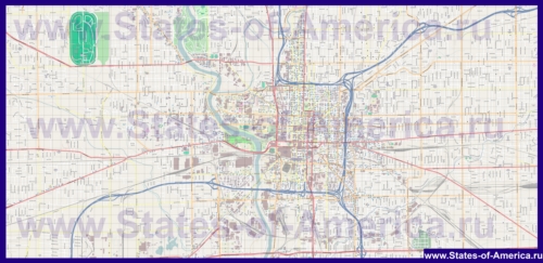 Подробная карта города Индианаполис