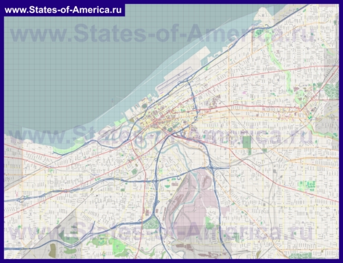 Подробная карта города Кливленд