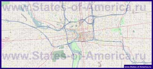 Подробная карта города Коламбус