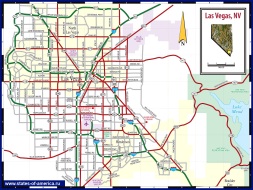 Подробная карта дорог Лас-Вегаса