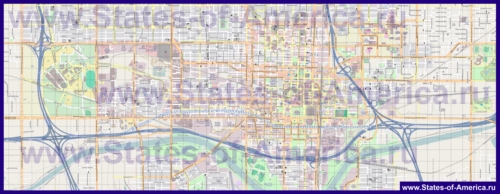 Подробная карта города Оклахома-Сити
