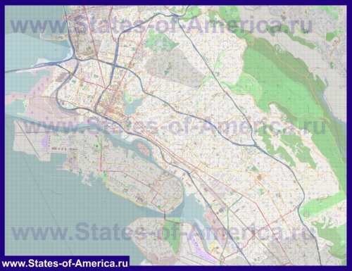 Подробная карта города Окленд