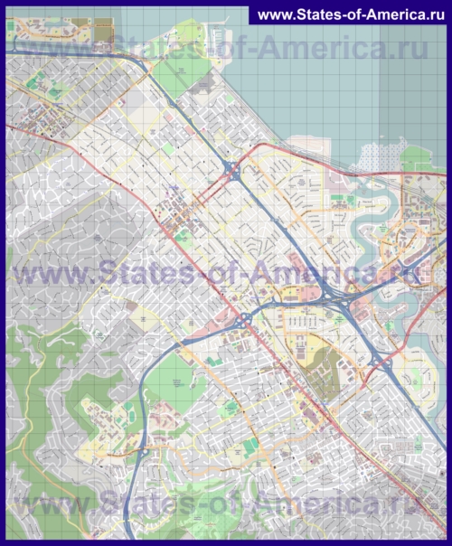 Подробная карта города Сан-Матео