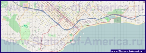 Подробная карта города Санта-Барбара