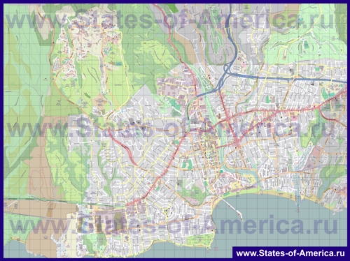 Подробная карта города Санта-Круз