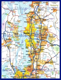 Карта Сиэтла с окрестностями