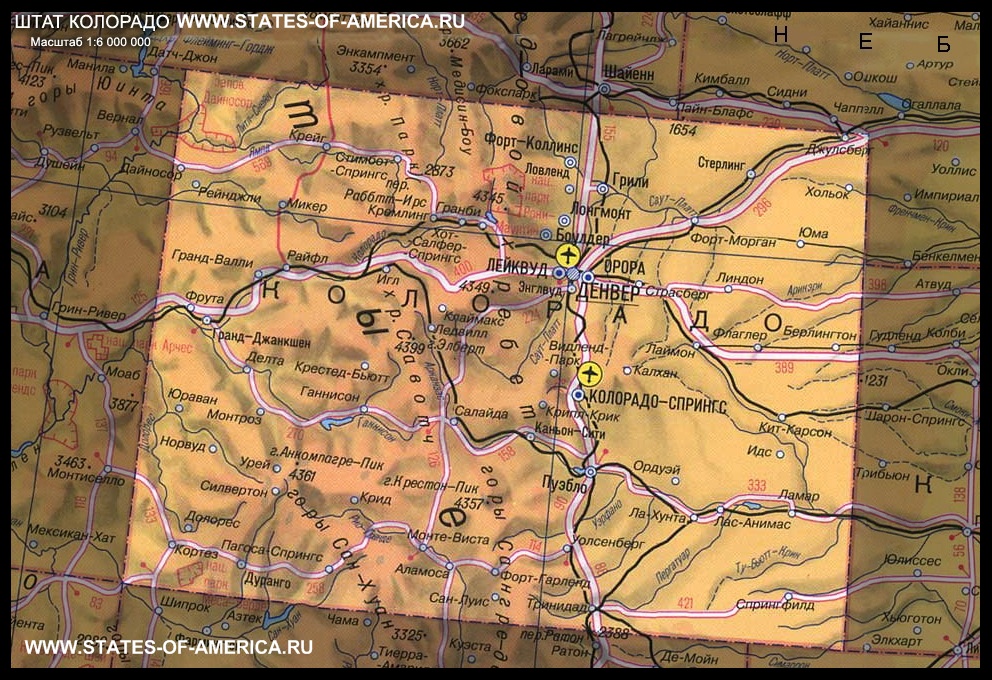 карта Колорадо