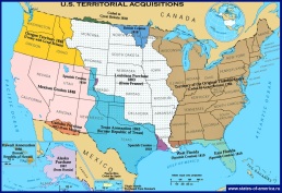 Карта присоединения территорий к Соединеным Штатам Америки